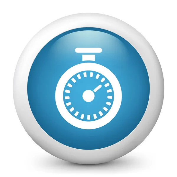 Vector blue glossy icon depicting chronometer — Stock Vector