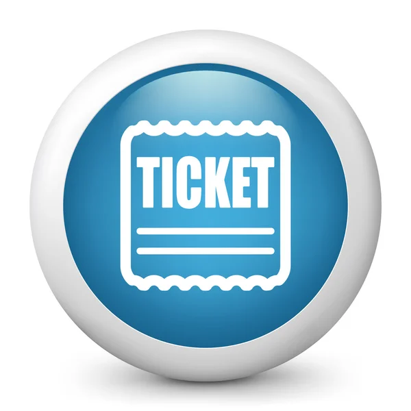 Icona vettoriale blu lucido raffigurante biglietto — Vettoriale Stock
