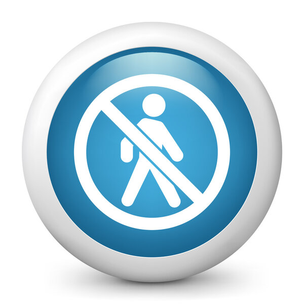 Vector blue glossy icon depicting "access forbidden "