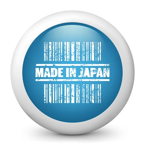 Vector blue glossy icon depicting Japan barcode — Stock Vector