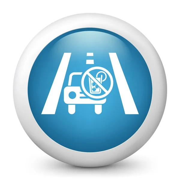 Vektor blå glansig ikon föreställande "inte bilkörning under påverkan av alkohol" — Stock vektor