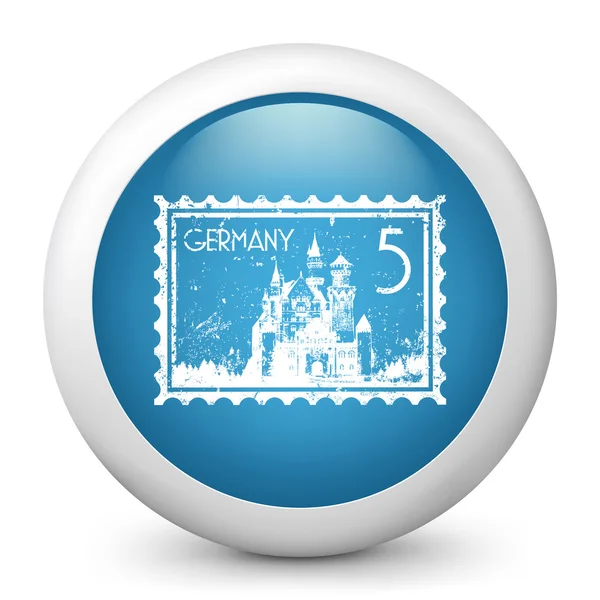 矢量光泽的蓝色图标描述德国邮票 — 图库矢量图片