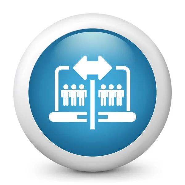 Vector azul brillante icono que representa el concepto de red social — Archivo Imágenes Vectoriales