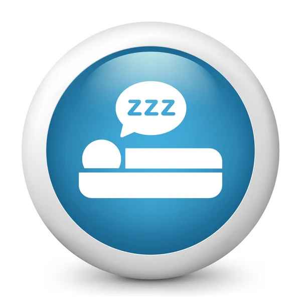 Vector blue glossy icon depicting sleeper — Stock Vector
