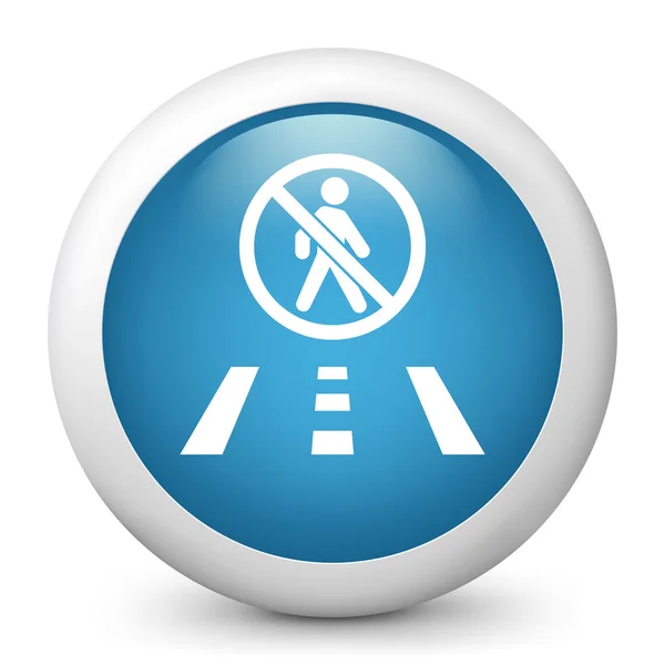 Vector azul brillante icono que representa el signo prohibido peatonal — Vector de stock