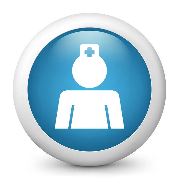 Vetor ícone azul brilhante representando enfermeiras — Vetor de Stock
