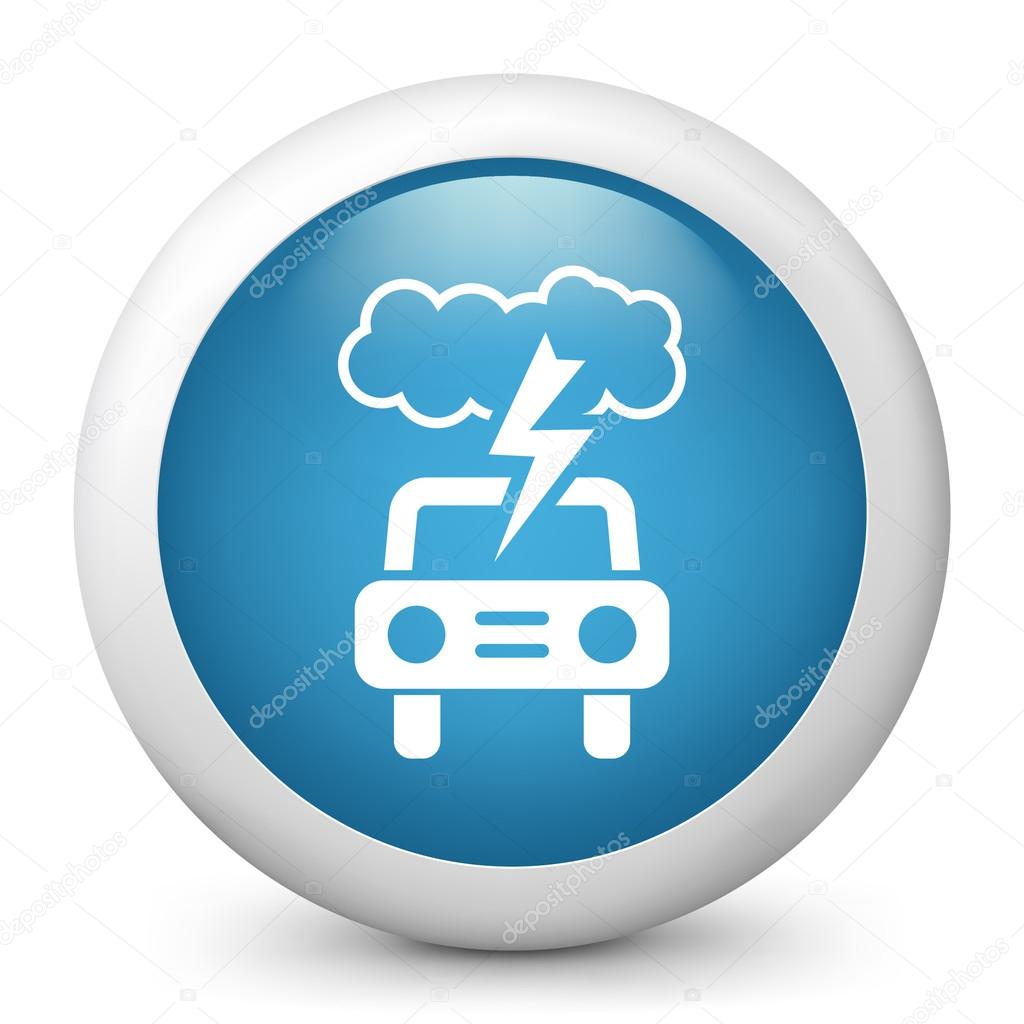 Vector blue glossy icon depicting bad weather