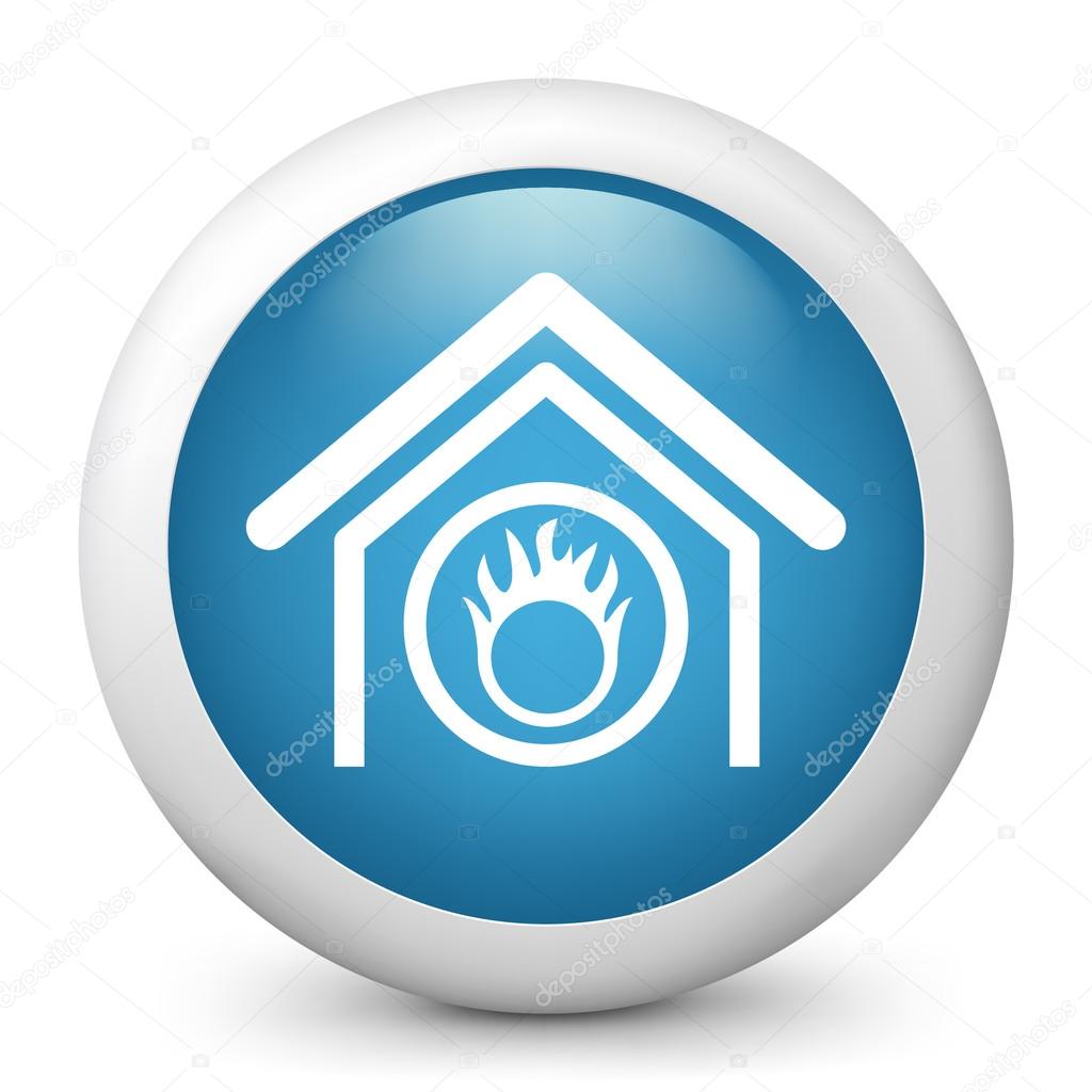 Vector blue glossy icon depicting danger