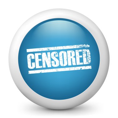 mavi parlak simge vektör resmeden sansür