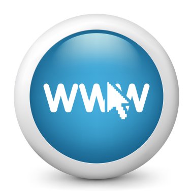vector mavi parlak simge gösteren Web Bağlantısı
