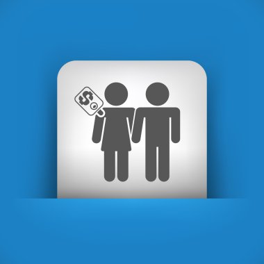 fuhuş tasvir mavi ve gri simgesi