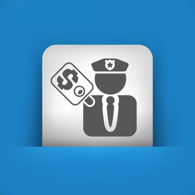 Polis tasvir mavi ve gri simgesi