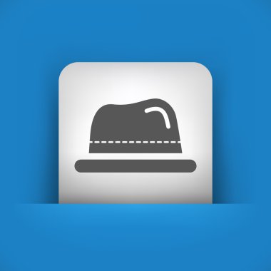 şapka tasvir mavi ve gri simgesi