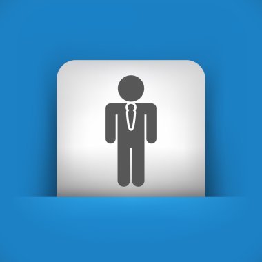 işçi tasvir mavi ve gri simgesi