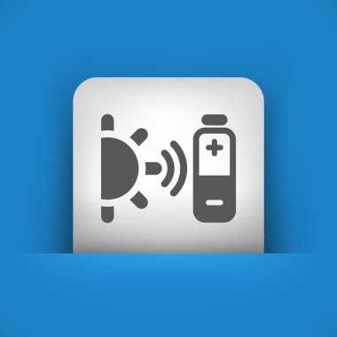 Güneş enerjisi kavramı tasvir mavi ve gri simgesi