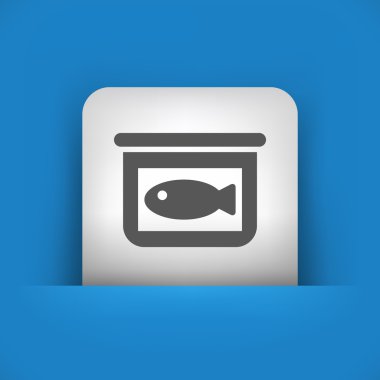 teneke balık tasvir mavi ve gri simgesi