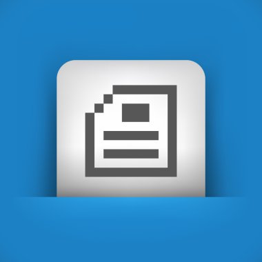 piksel dosya belgeyi gösteren mavi ve gri simgesi