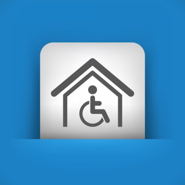 Handikap kavramı tasvir mavi ve gri simgesi