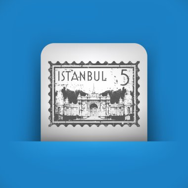 İstanbul damga tasvir mavi ve gri simgesi