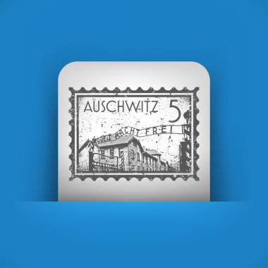 Auschwitz damga tasvir mavi ve gri simgesi