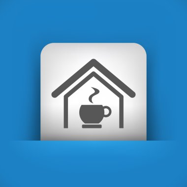 mavi ve gri simge anlatan çubuk veya kahve odası