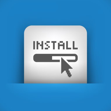 Install tasvir eden tek mavi ve gri simge vektör çizim