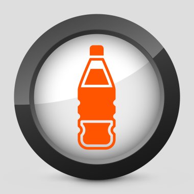 bir şişe tasvir eden gri ve turuncu bir simge vektör çizim