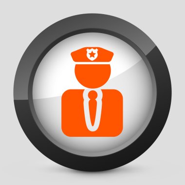 Vector illustration of a gray and orange police icon clipart