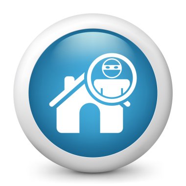 vektör parlak mavi illüstrasyon simge hırsız daireler resmeden