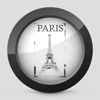 Paris resmeden vektör siyah ve gri izole simgesi