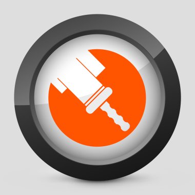Vector illustration of a gray and orange icon depicting house cleaning clipart