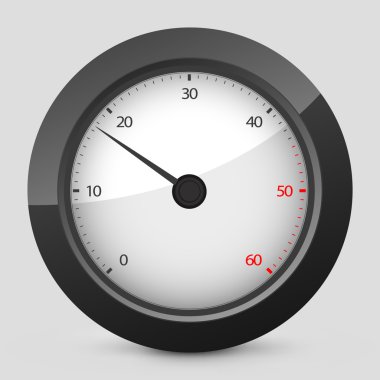 Vector black and gray isolated icon depicting tachometer clipart
