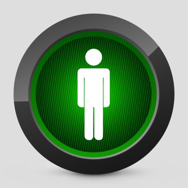 yaya trafik lambası tasvir eden gri ve yeşil bir simge vektör çizim