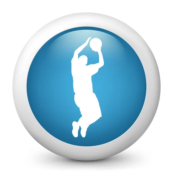 Ikona przedstawiająca koszykarz w akcji — Wektor stockowy