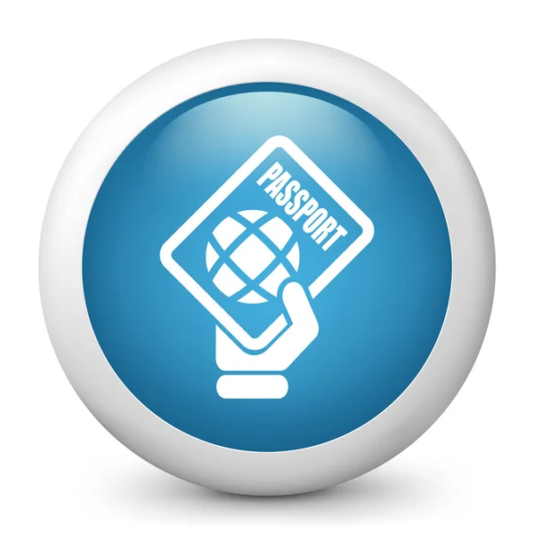 Icône brillante bleue vectorielle représentant un passeport — Image vectorielle