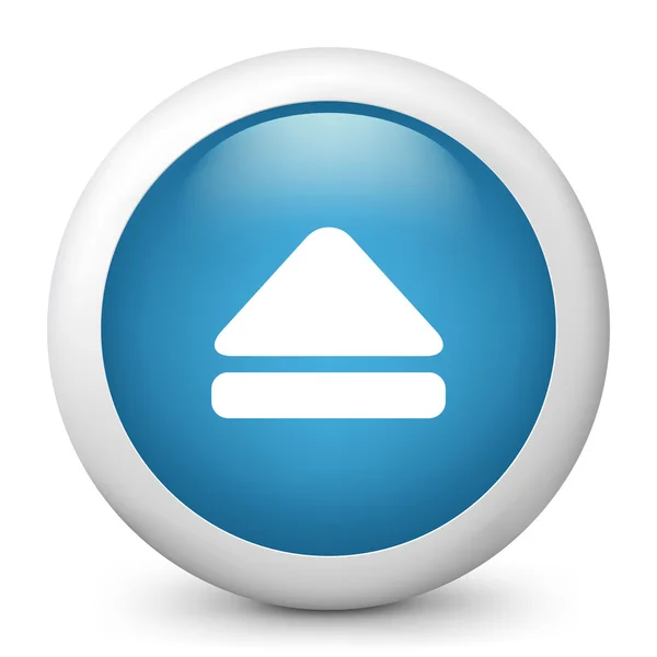 Векторно-синяя глянцевая иконка с изображением кнопки выброса — стоковый вектор