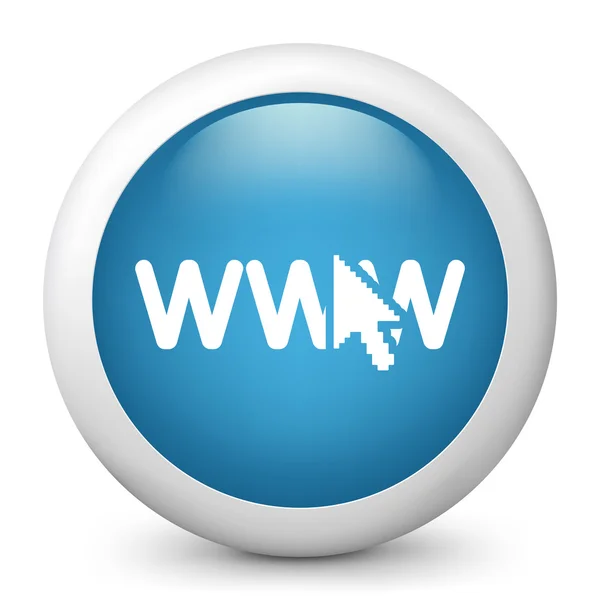 Vector ícone azul brilhante que descreve a conexão web — Vetor de Stock