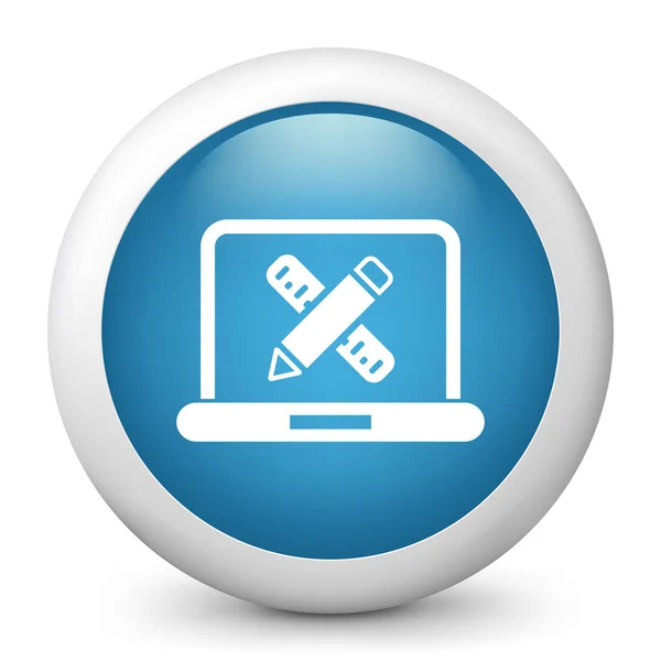 Vettore icona blu lucido raffigurante software ingegnere — Vettoriale Stock