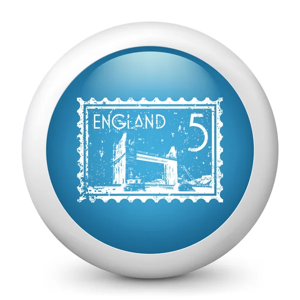 Vector blue glossy icon depicting England — Stock Vector