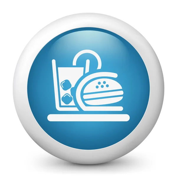 Vector blue glossy icon depicting fast food — Stock Vector