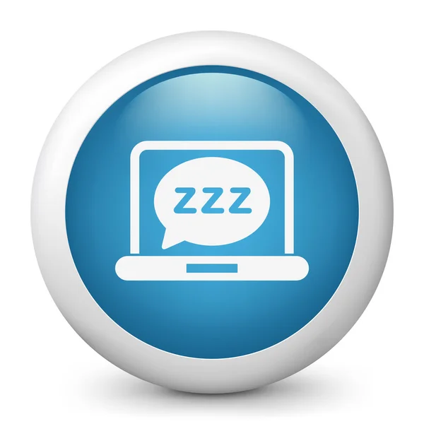 Vector blue glossy icon depicting "sleep" symbol — Stock Vector
