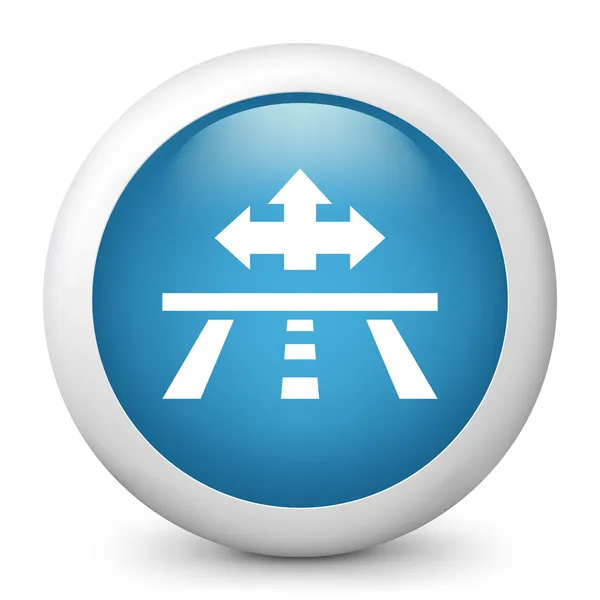 Vector azul brillante icono que representa el concepto de navegación por satélite — Vector de stock