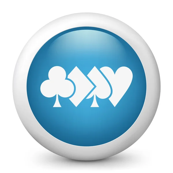 Vettore icona blu lucido raffigurante il gioco del poker — Vettoriale Stock