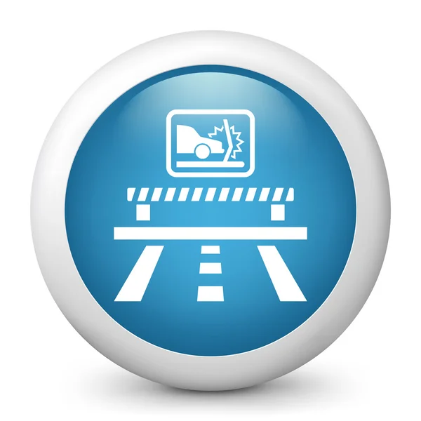 Vector blue glossy icon depicting car accident — Stock Vector