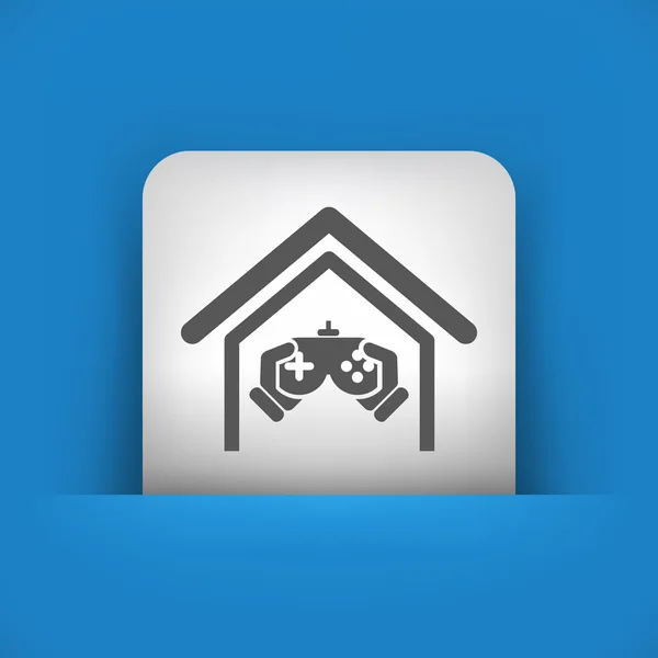 Icono azul y gris que representa los videojuegos — Vector de stock