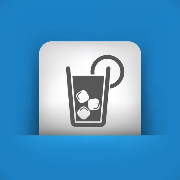 Blauw en grijs pictogram van cocktail — Stockvector