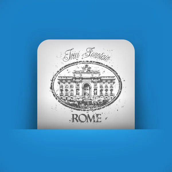 Blue and gray icon depicting Rome — Stock Vector