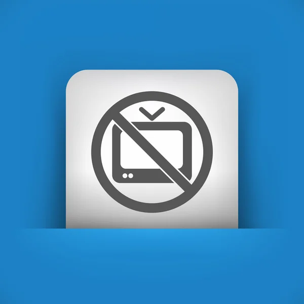 Blauw en grijs pictogram van tv verboden — Stockvector