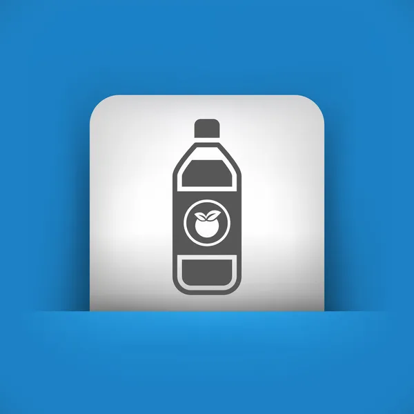 描绘瓶苹果汁的蓝色和灰色图标 — 图库矢量图片