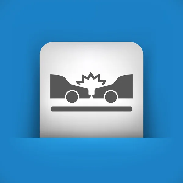 Modrá a šedá ikona zobrazující dopravní nehoda — Stockový vektor